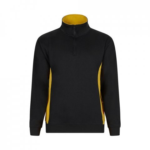 VL SVAROG. Hanorac bicolor din terry (260 g/m&sup2;), din poliester (65%) și bumbac (35%) - Negru/Galben