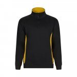 VL SVAROG. Hanorac bicolor din terry (260 g/m&sup2;), din poliester (65%) și bumbac (35%) - Negru/Galben