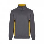 VL SVAROG. Hanorac bicolor din terry (260 g/m&sup2;), din poliester (65%) și bumbac (35%) - Gri/Galben