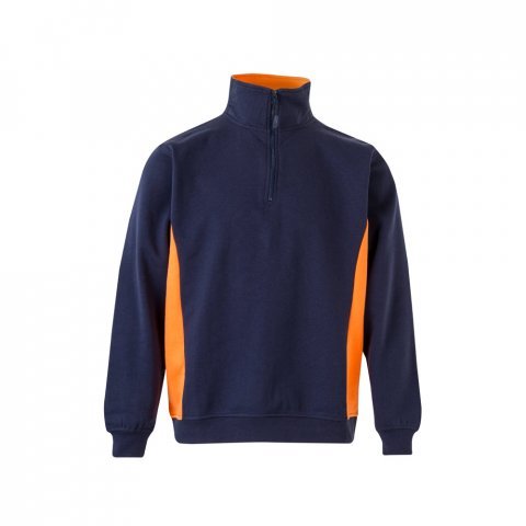 VL SVAROG. Hanorac bicolor din terry (260 g/m&sup2;), din poliester (65%) și bumbac (35%) - Albastru/Portocaliu