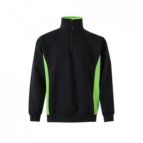 VL SVAROG. Hanorac bicolor din terry (260 g/m&sup2;), din poliester (65%) și bumbac (35%) - Negru/Verde