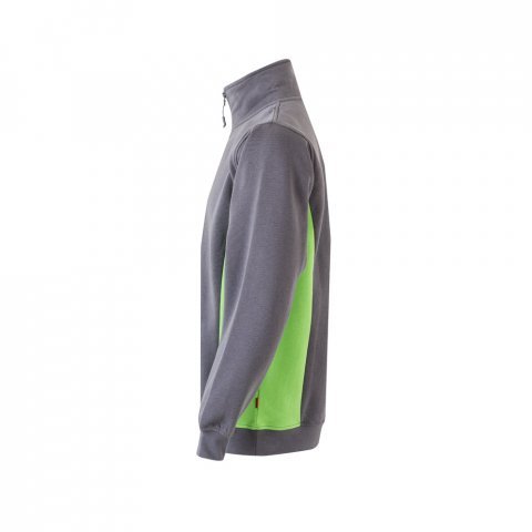 VL SVAROG. Hanorac bicolor din terry (260 g/m&sup2;), din poliester (65%) și bumbac (35%) - Gri/Verde
