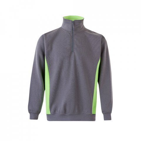 VL SVAROG. Hanorac bicolor din terry (260 g/m&sup2;), din poliester (65%) și bumbac (35%) - Gri/Verde