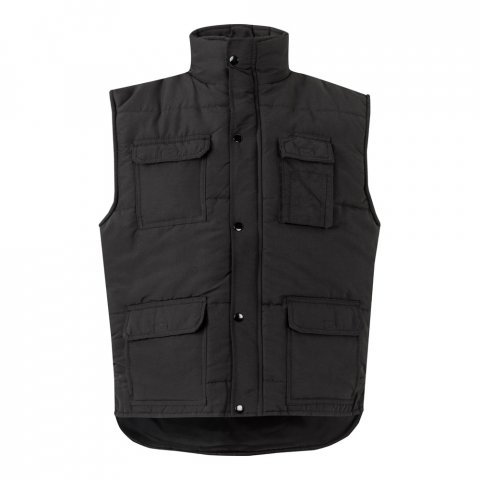 VL MEFITIS. Multi-pocket padded vest (220g/m&sup2;), in polyester (100%) - Black