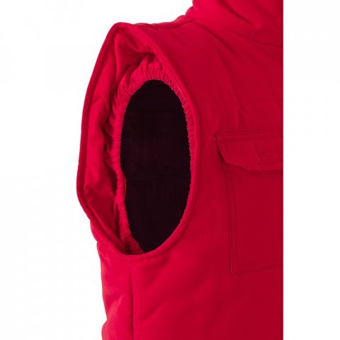 VL MEFITIS. Multi-pocket padded vest (220g/m&sup2;), in polyester (100%) - Red