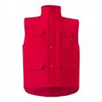 VL MEFITIS. Multi-pocket padded vest (220g/m&sup2;), in polyester (100%) - Red