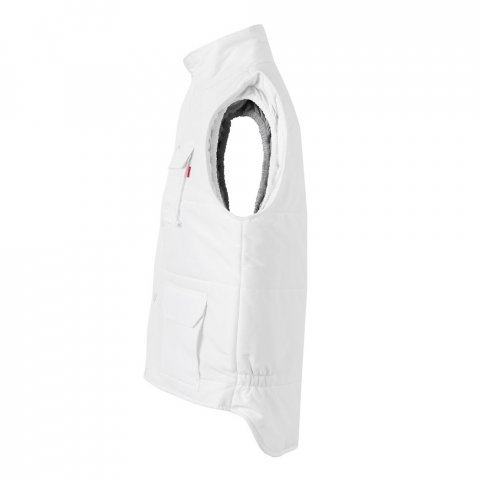 VL MEFITIS. Multi-pocket padded vest (220g/m&sup2;), in polyester (100%) - White