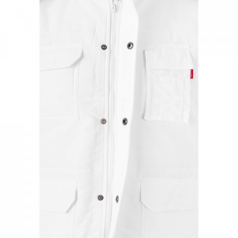 VL MEFITIS. Multi-pocket padded vest (220g/m&sup2;), in polyester (100%) - White