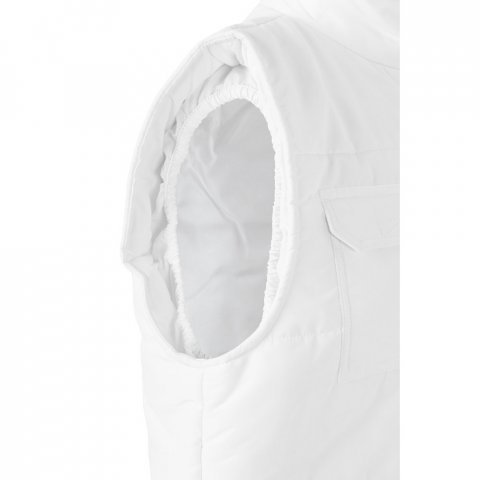 VL MEFITIS. Multi-pocket padded vest (220g/m&sup2;), in polyester (100%) - White