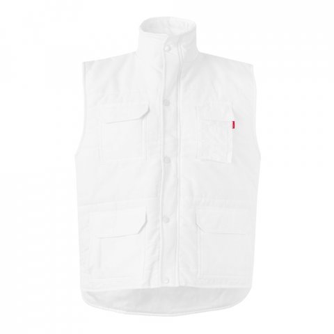 VL MEFITIS. Multi-pocket padded vest (220g/m&sup2;), in polyester (100%) - White