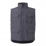 VL MEFITIS. Multi-pocket padded vest (220g/m&sup2;), in polyester (100%) - Grey