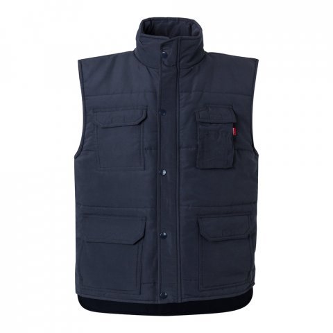 VL MEFITIS. Multi-pocket padded vest (220g/m&sup2;), in polyester (100%) - Navy blue