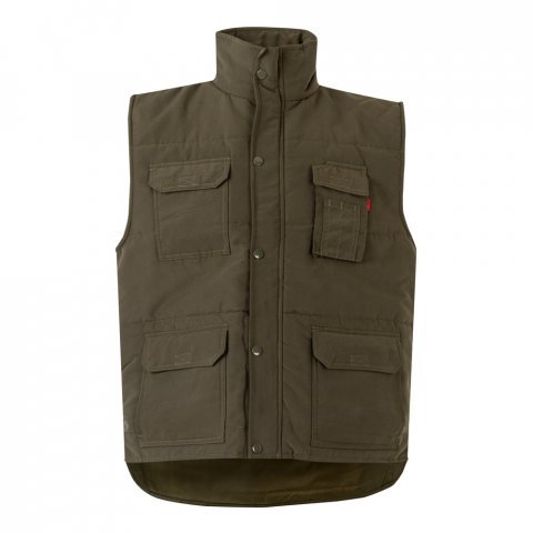 VL MEFITIS. Multi-pocket padded vest (220g/m&sup2;), in polyester (100%) - Army green