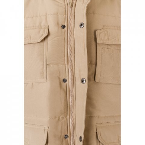 VL MEFITIS. Multi-pocket padded vest (220g/m&sup2;), in polyester (100%) - Light natural