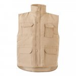 VL MEFITIS. Multi-pocket padded vest (220g/m&sup2;), in polyester (100%) - Light natural