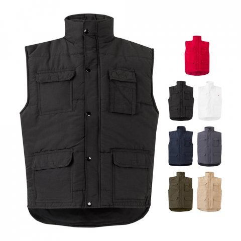 VL MEFITIS. Multi-pocket padded vest (220g/m&sup2;), in polyester (100%)
