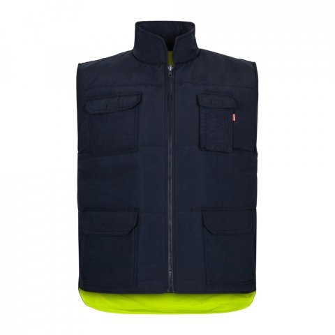 VL DIANA. Vestă căptușită (220g/m&sup2;), reversibilă și cu mai multe buzunare, din poliester (100%), cu &icirc;nchidere cu fermoar și extractor reversibil - Galben