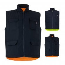 VL DIANA. Vatteret vest (220 g/m&sup2;), vendbar og med flere lommer, i polyester (100 %), med lynl&aring;s og vendbart tr&aelig;k