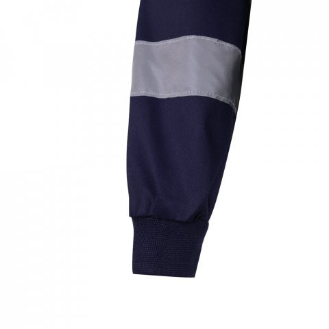 VL NEPTUNE. Casaco bicolor de sarja (210g/m&sup2;) em poli&eacute;ster (80%) e algod&atilde;o (20%) - Azul marinho/Amarelo
