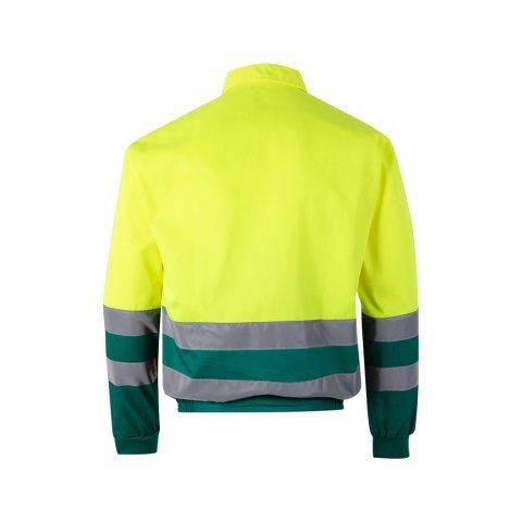 VL NEPTUNE. Casaco bicolor de sarja (210g/m&sup2;) em poli&eacute;ster (80%) e algod&atilde;o (20%) - Verde/Amarelo