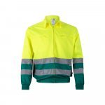 VL NEPTUNE. Casaco bicolor de sarja (210g/m&sup2;) em poli&eacute;ster (80%) e algod&atilde;o (20%) - Verde/Amarelo
