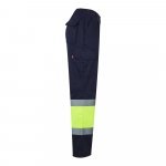 VL POSEIDON. Pantaloni din twill bicolor cu buzunare multiple (210 g/m&sup2;), din bumbac (20%) și poliester (80%) - Albastru/Galben