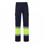 VL POSEIDON. Pantaloni din twill bicolor cu buzunare multiple (210 g/m&sup2;), din bumbac (20%) și poliester (80%) - Albastru/Galben