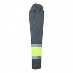 VL POSEIDON. Pantaloni din twill bicolor cu buzunare multiple (210 g/m&sup2;), din bumbac (20%) și poliester (80%) - Gri/Galben