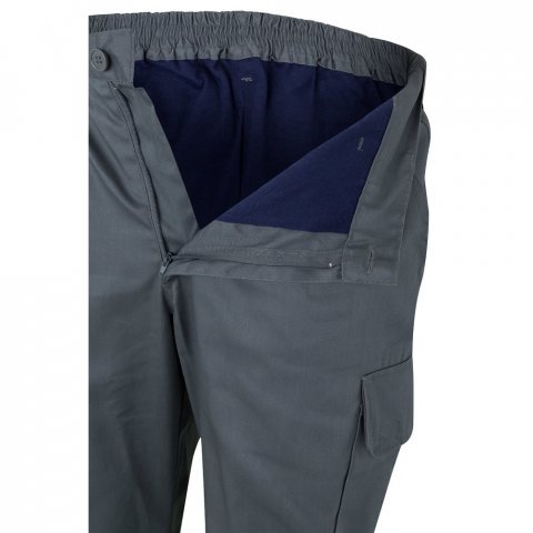 VL POSEIDON. Pantaloni din twill bicolor cu buzunare multiple (210 g/m&sup2;), din bumbac (20%) și poliester (80%) - Gri/Galben