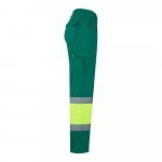 VL POSEIDON. Pantaloni din twill bicolor cu buzunare multiple (210 g/m&sup2;), din bumbac (20%) și poliester (80%) - Verde/Galben