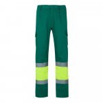 VL POSEIDON. Pantaloni din twill bicolor cu buzunare multiple (210 g/m&sup2;), din bumbac (20%) și poliester (80%) - Verde/Galben