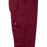 VL POSEIDON. Pantaloni din twill bicolor cu buzunare multiple (210 g/m&sup2;), din bumbac (20%) și poliester (80%) - Burgundia/Galben