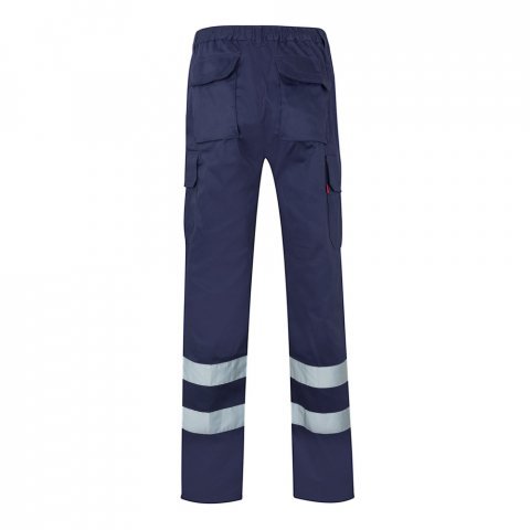 VL ASCLEPIUS. Pantaloni din twill cu buzunare multiple (200 g/m&sup2;), din bumbac (35%) și poliester (65%) - Albastru