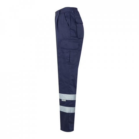 VL ASCLEPIUS. Pantaloni din twill cu buzunare multiple (200 g/m&sup2;), din bumbac (35%) și poliester (65%) - Albastru