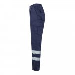 VL ASCLEPIUS. Pantaloni din twill cu buzunare multiple (200 g/m&sup2;), din bumbac (35%) și poliester (65%) - Albastru