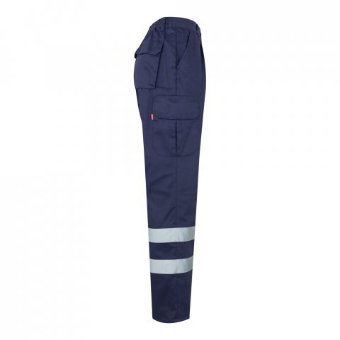 VL ASCLEPIUS. Pantaloni din twill cu buzunare multiple (200 g/m&sup2;), din bumbac (35%) și poliester (65%) - Albastru