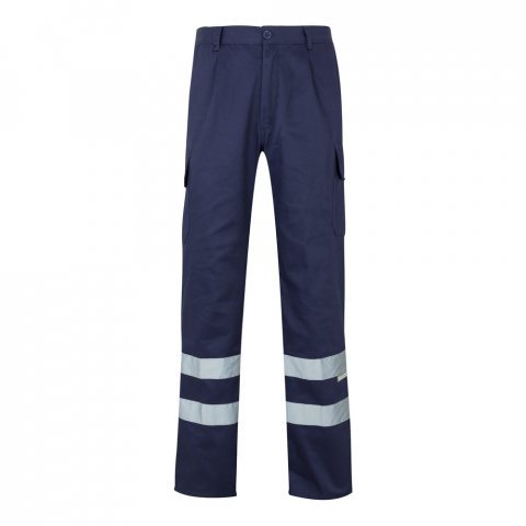 VL ASCLEPIUS. Pantaloni din twill cu buzunare multiple (200 g/m&sup2;), din bumbac (35%) și poliester (65%) - Albastru