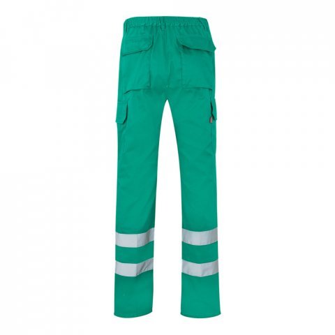 VL ASCLEPIUS. Pantaloni din twill cu buzunare multiple (200 g/m&sup2;), din bumbac (35%) și poliester (65%) - Verde