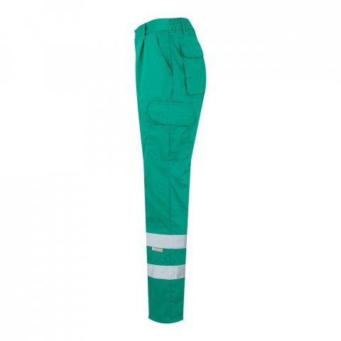 VL ASCLEPIUS. Pantaloni din twill cu buzunare multiple (200 g/m&sup2;), din bumbac (35%) și poliester (65%) - Verde