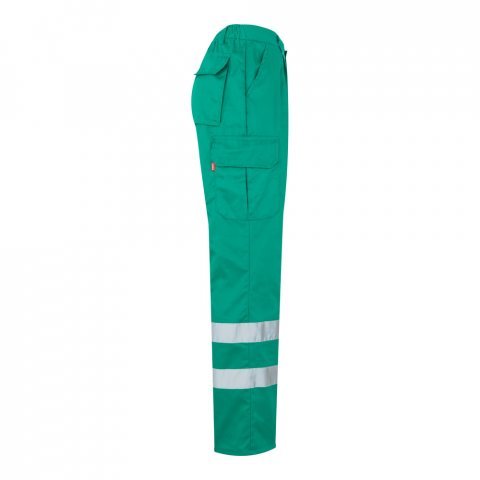 VL ASCLEPIUS. Pantaloni din twill cu buzunare multiple (200 g/m&sup2;), din bumbac (35%) și poliester (65%) - Verde