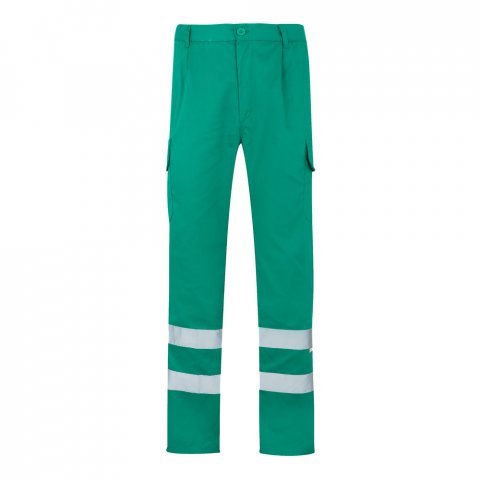 VL ASCLEPIUS. Pantaloni din twill cu buzunare multiple (200 g/m&sup2;), din bumbac (35%) și poliester (65%) - Verde