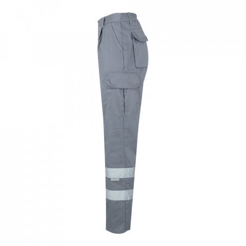 VL ASCLEPIUS. Pantaloni din twill cu buzunare multiple (200 g/m&sup2;), din bumbac (35%) și poliester (65%) - Gri