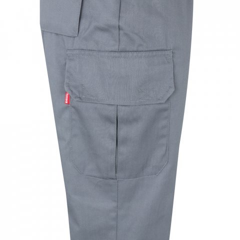 VL ASCLEPIUS. Pantaloni din twill cu buzunare multiple (200 g/m&sup2;), din bumbac (35%) și poliester (65%) - Gri