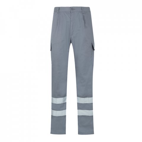 VL ASCLEPIUS. Pantaloni din twill cu buzunare multiple (200 g/m&sup2;), din bumbac (35%) și poliester (65%) - Gri