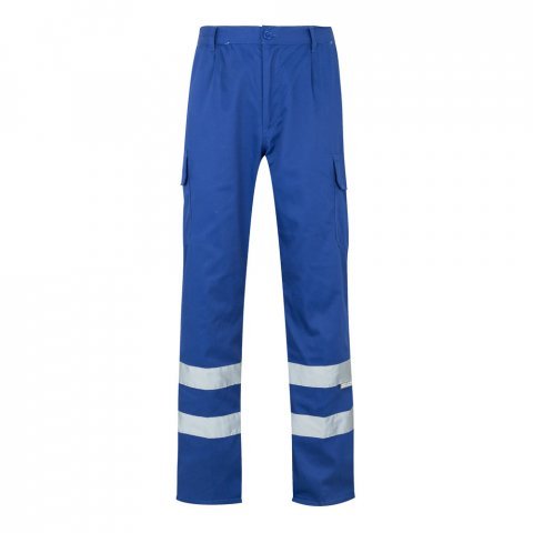 VL ASCLEPIUS. Pantaloni din twill cu buzunare multiple (200 g/m&sup2;), din bumbac (35%) și poliester (65%) - Albastru Royal