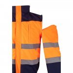 VL JUPITER LARGE. Двуцветно яке с подплънки (180 г/м&sup2;) от полиестер (100%), с полиуретаново покритие - Син/оранжев
