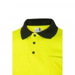 VL CUPID. Polo bicolor ojo de p&aacute;jaro (160g/m&sup2;) con manga corta, en poli&eacute;ster (100%) - Negro/Amarillo