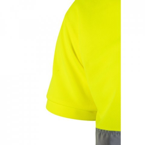 VL CUPID. Polo bicolor ojo de p&aacute;jaro (160g/m&sup2;) con manga corta, en poli&eacute;ster (100%) - Negro/Amarillo