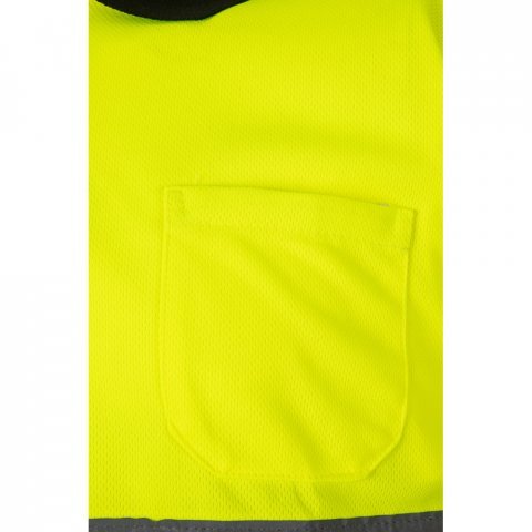 VL CUPID. Polo bicolor ojo de p&aacute;jaro (160g/m&sup2;) con manga corta, en poli&eacute;ster (100%) - Negro/Amarillo