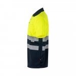 VL CUPID. Polo bicolor ojo de p&aacute;jaro (160g/m&sup2;) con manga corta, en poli&eacute;ster (100%) - Azul marino/Amarillo